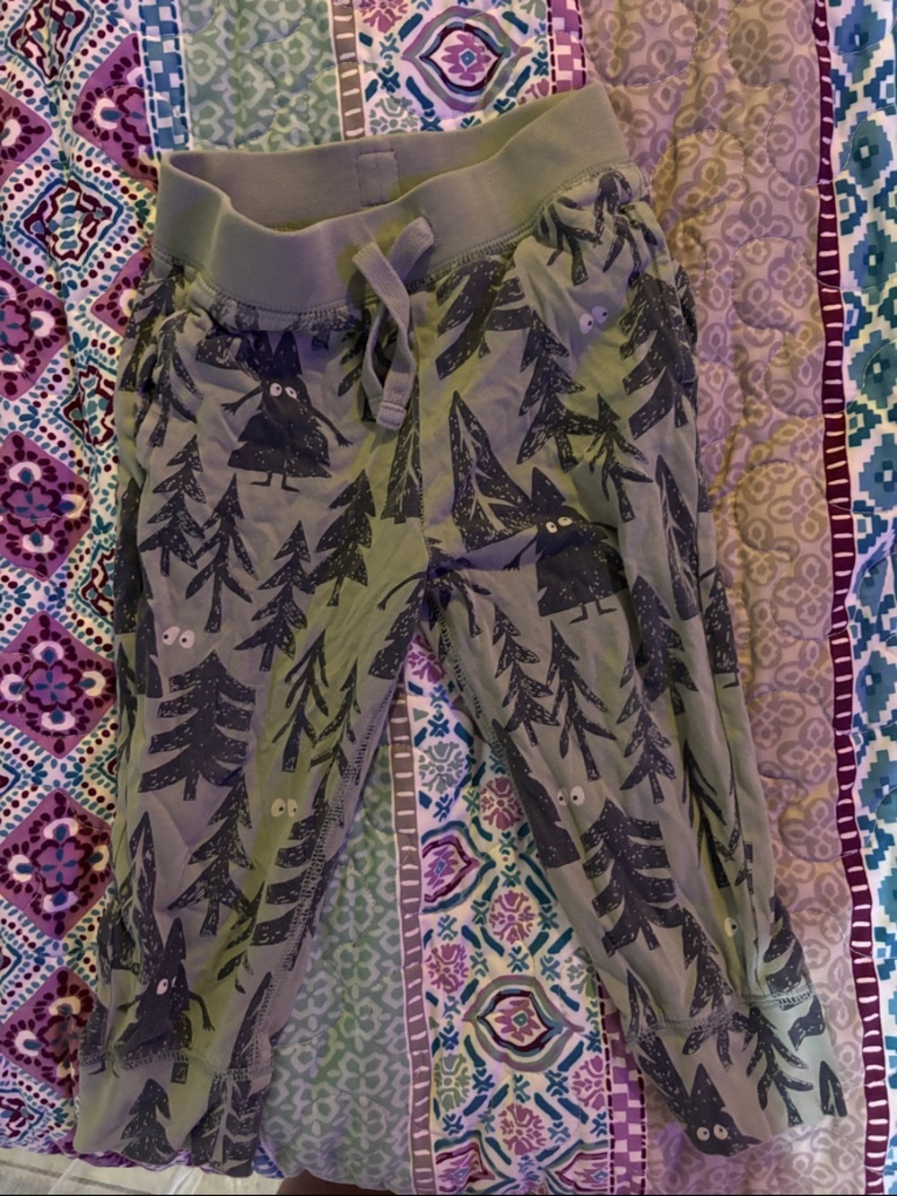 GAP Olive Green Kids Woodland Print Pajama Set - Picture 5 of 5